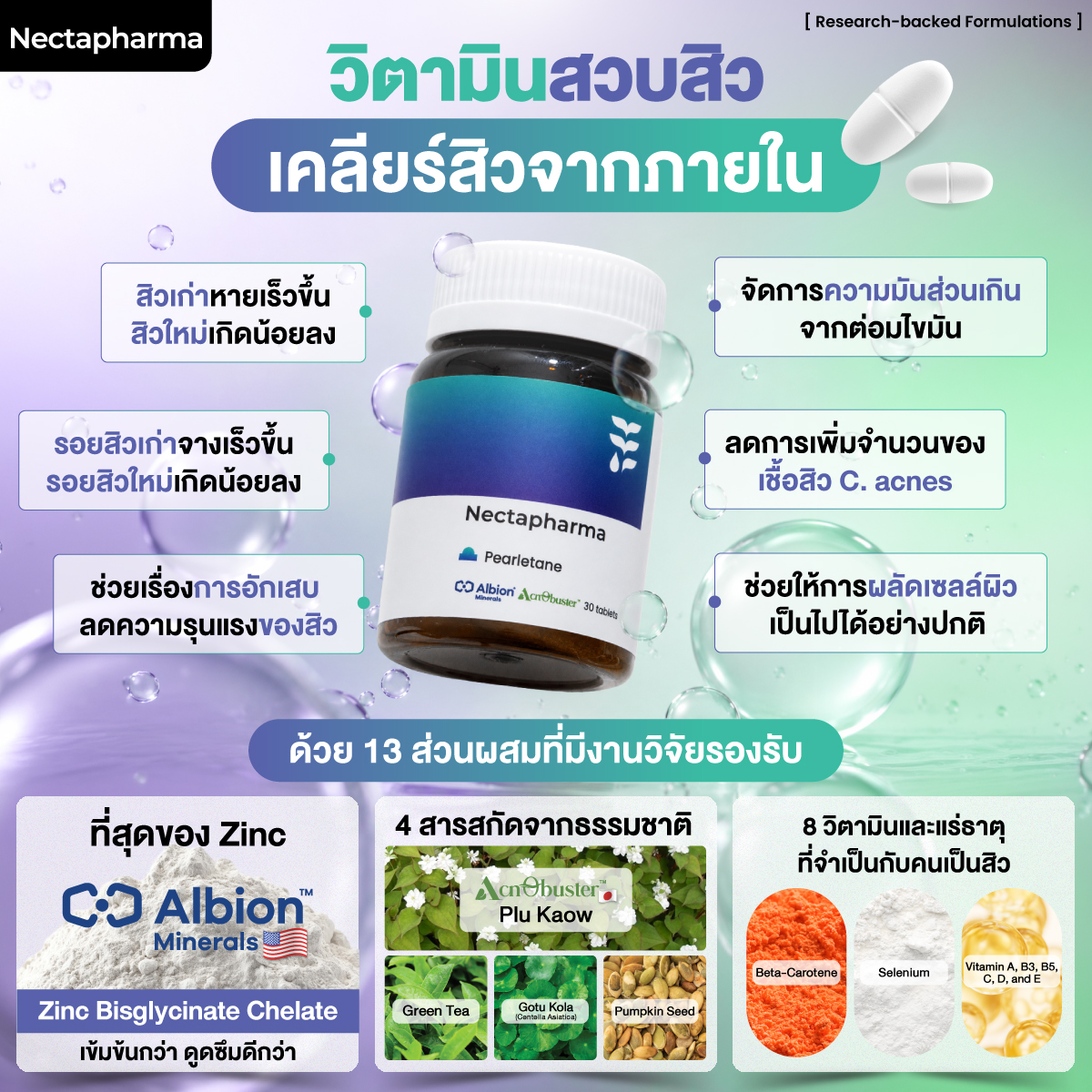 วิตามินลดสิว Nectapharma Pearletane