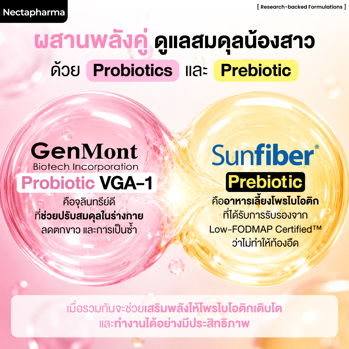 โพรไบโอติกสําหรับช่องคลอด ลดตกขาว Nectapharma Femi Probiotics