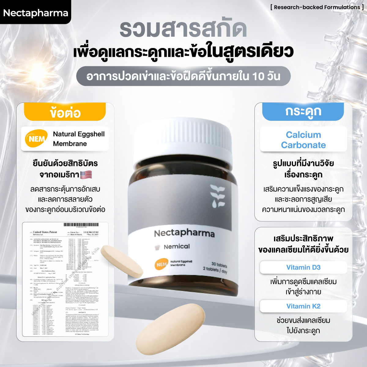 อาหารเสริมกระดูกและข้อ Nectapharma Nemical